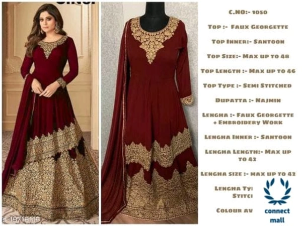 Trendy Alluring Sharara - Free Size, Maroon, Georgette/ Velvet, Embellished, Pack of: 1